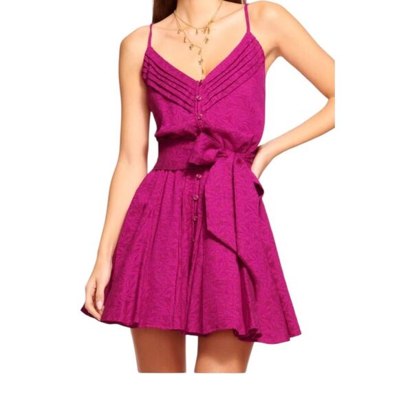Ramy Brook dress Kallie wild rose springtime burnout minidress size 8 - Picture 1 of 10